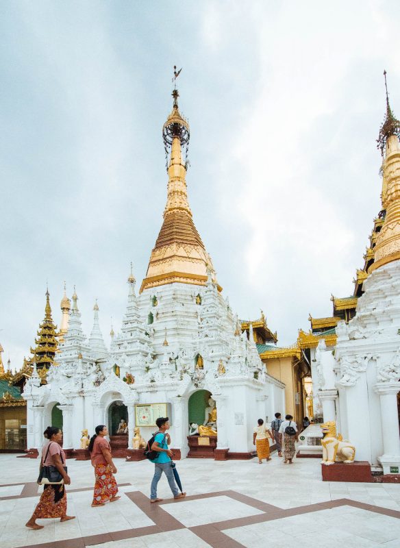 White prayers halls at Shwedagon