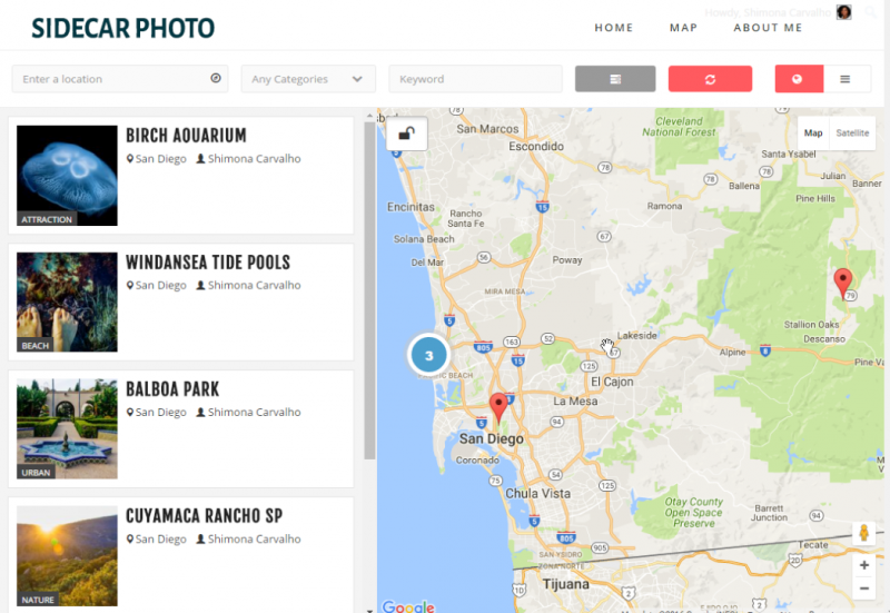 Sidecar Photo Map Search feature
