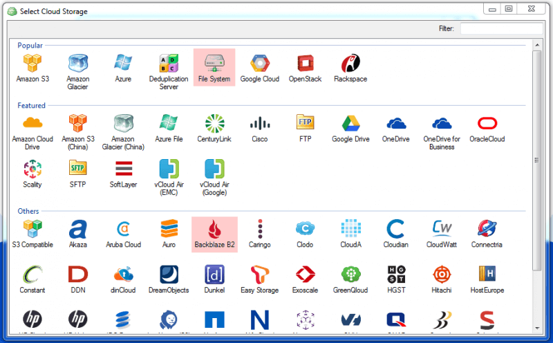 Backblaze select cloud storage