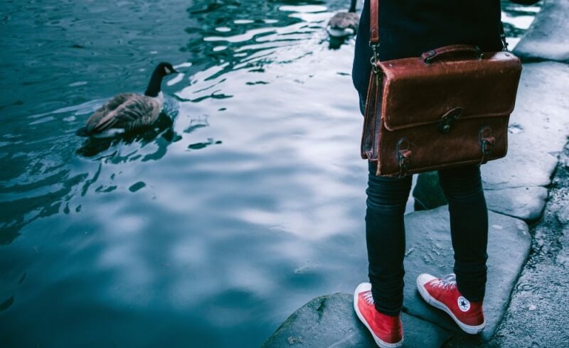 Man with messenger bag