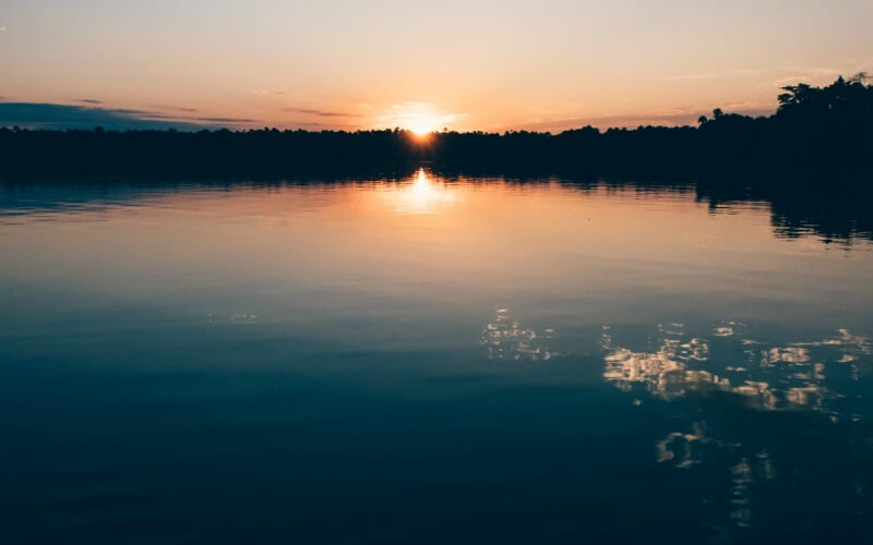 Sunset on the amazon jungle tour